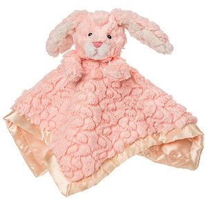Soft pink bunny security blanket for babies