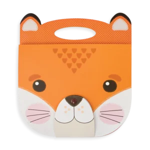 Orange fox face gift bag with handle
