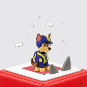 Toy police dog on a speaker device.