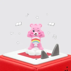 Pink bear toy on music box