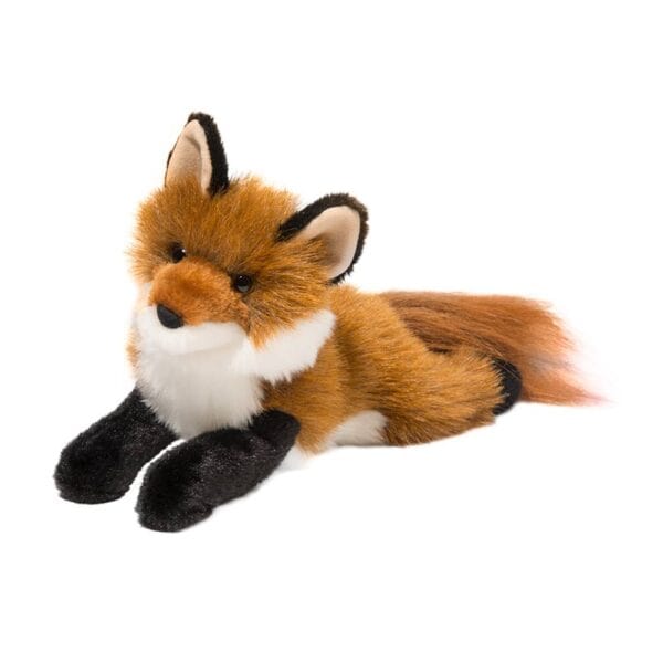 Plush fox toy with realistic details and fur