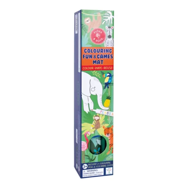 Coloring fun and games mat for kids, reusable.