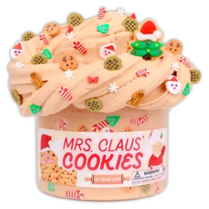 Mrs. Claus cookies slime with decorations.