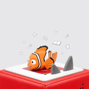 Nemo toy figure on a red audio player box.