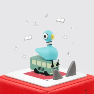 Toy pigeon on bus with music notes