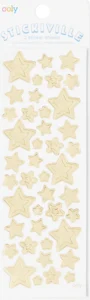 Gold star stickers on white background