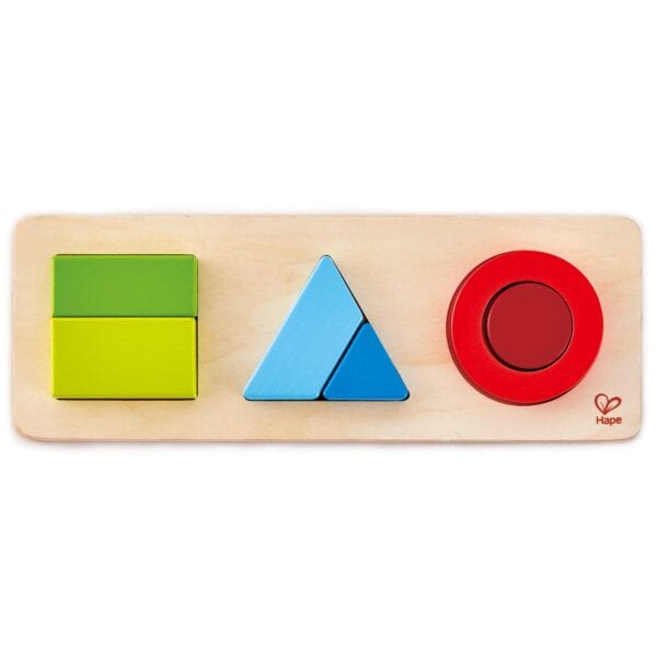 Colorful wooden shape puzzle for kids