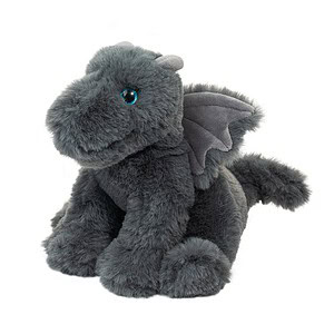 Plush gray dragon toy with wings