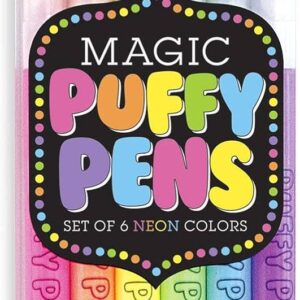 Magic Puffy Pens, 6 neon colors set.