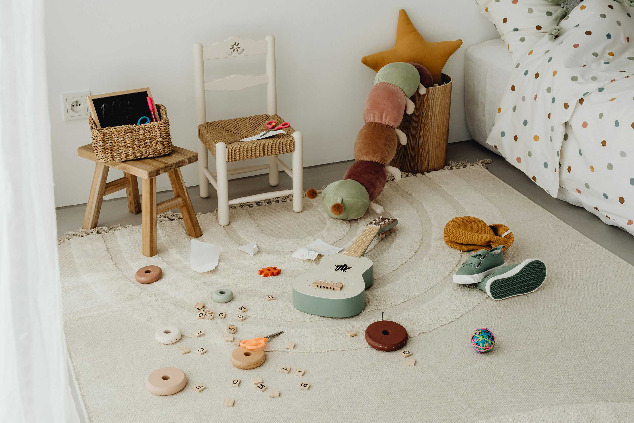 Children's room with toys and musical instruments