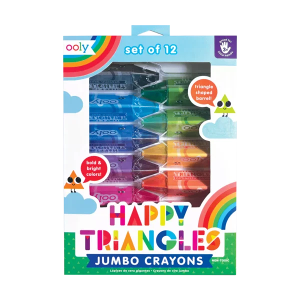 Set of 12 colorful jumbo crayons