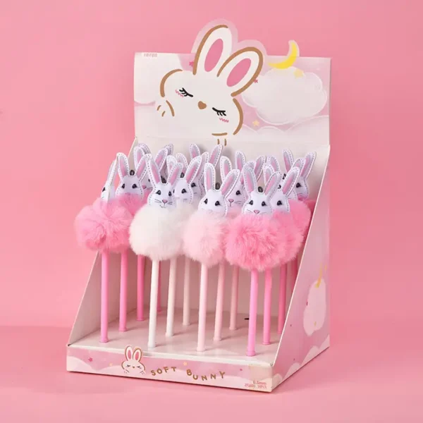 Pink bunny pens in display box