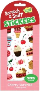 Cherry-scented scratch and sniff stickers pack.