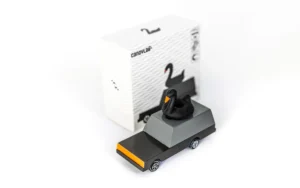 Black swan toy car with packaging box