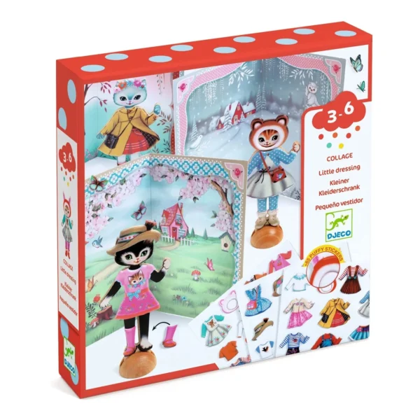 Djeco collage toy with animal characters and accessories.
