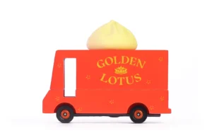 Golden Lotus dumpling truck toy, red and yellow