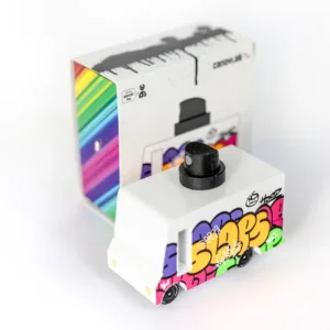 Colorful graffiti spray paint car toy with packaging