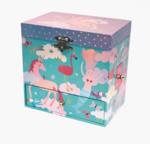 Colorful unicorn and mermaid jewelry box