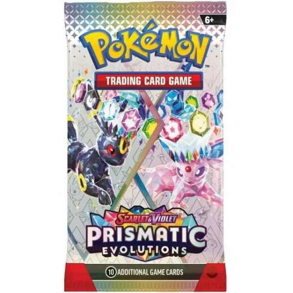 Pokémon Prismatic Evolutions trading card pack.