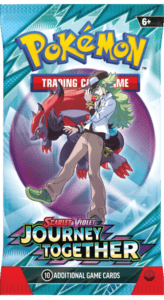 Pokemon card pack featuring Zoroark and trainer.