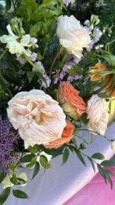 Colorful bouquet of assorted garden flowers