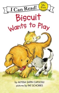 Biscuit dog storybook cover with playful animals.