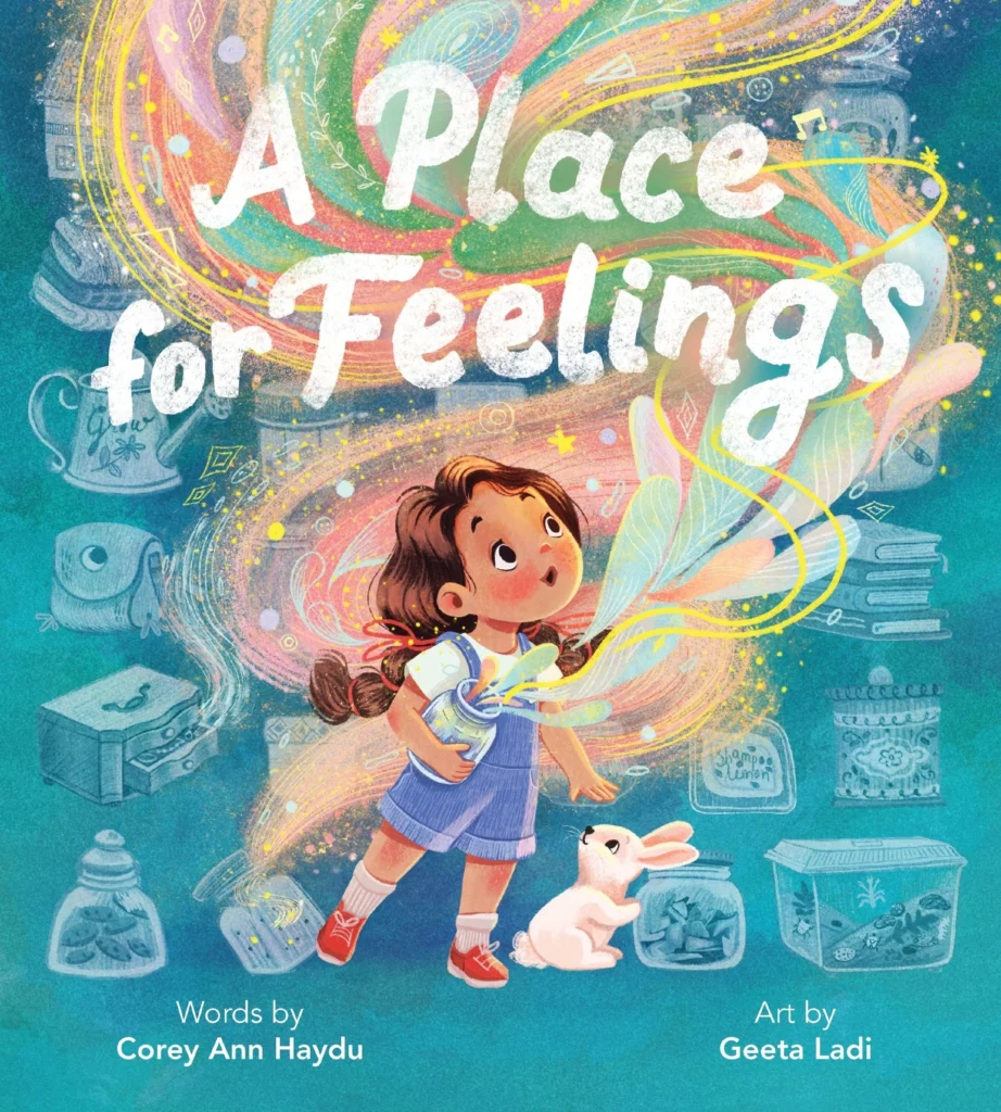 Child with colorful feelings swirling around.
