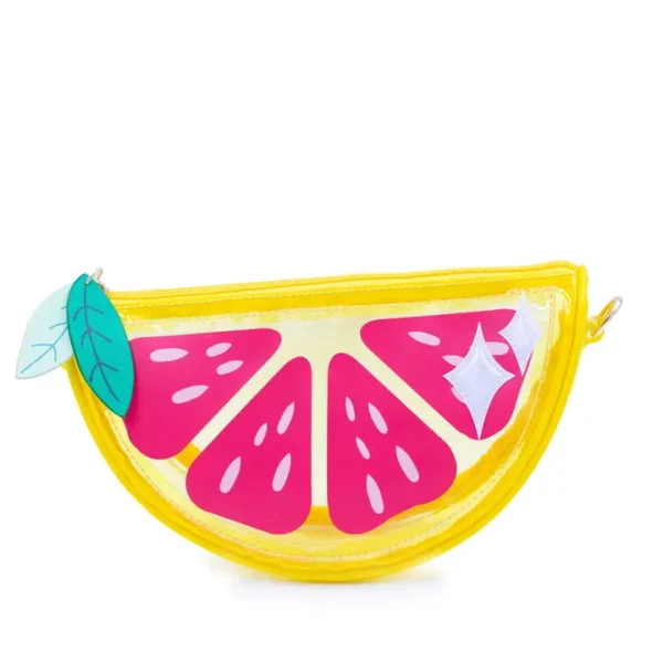 Colorful lemon slice pouch with leaf charm