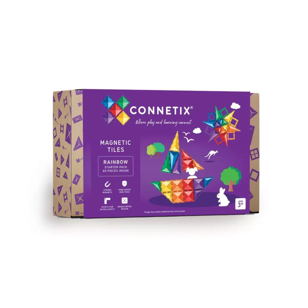 Connetix Magnetic Tiles Rainbow Starter Pack 60 pieces