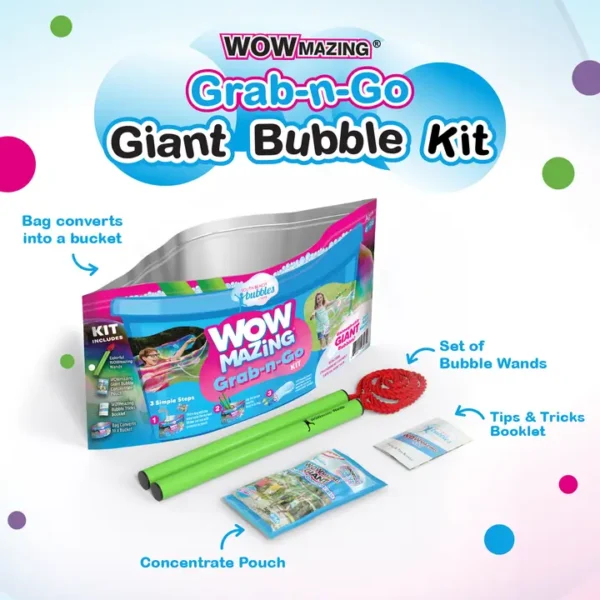 Giant bubble kit with wands and accessories.