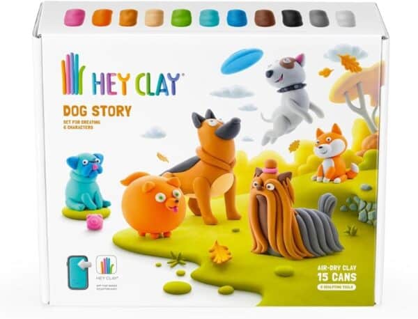 Hey Clay Dog Story set with colorful figures