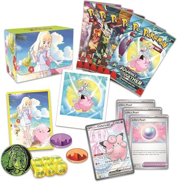 Pokémon card set featuring Clefairy and accessories.