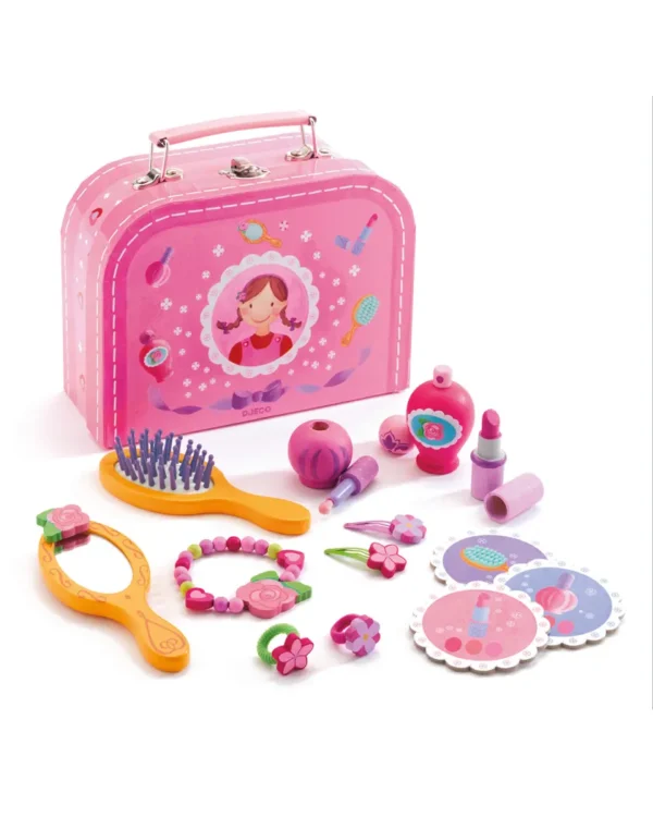 Children's pink beauty playset with accessories.