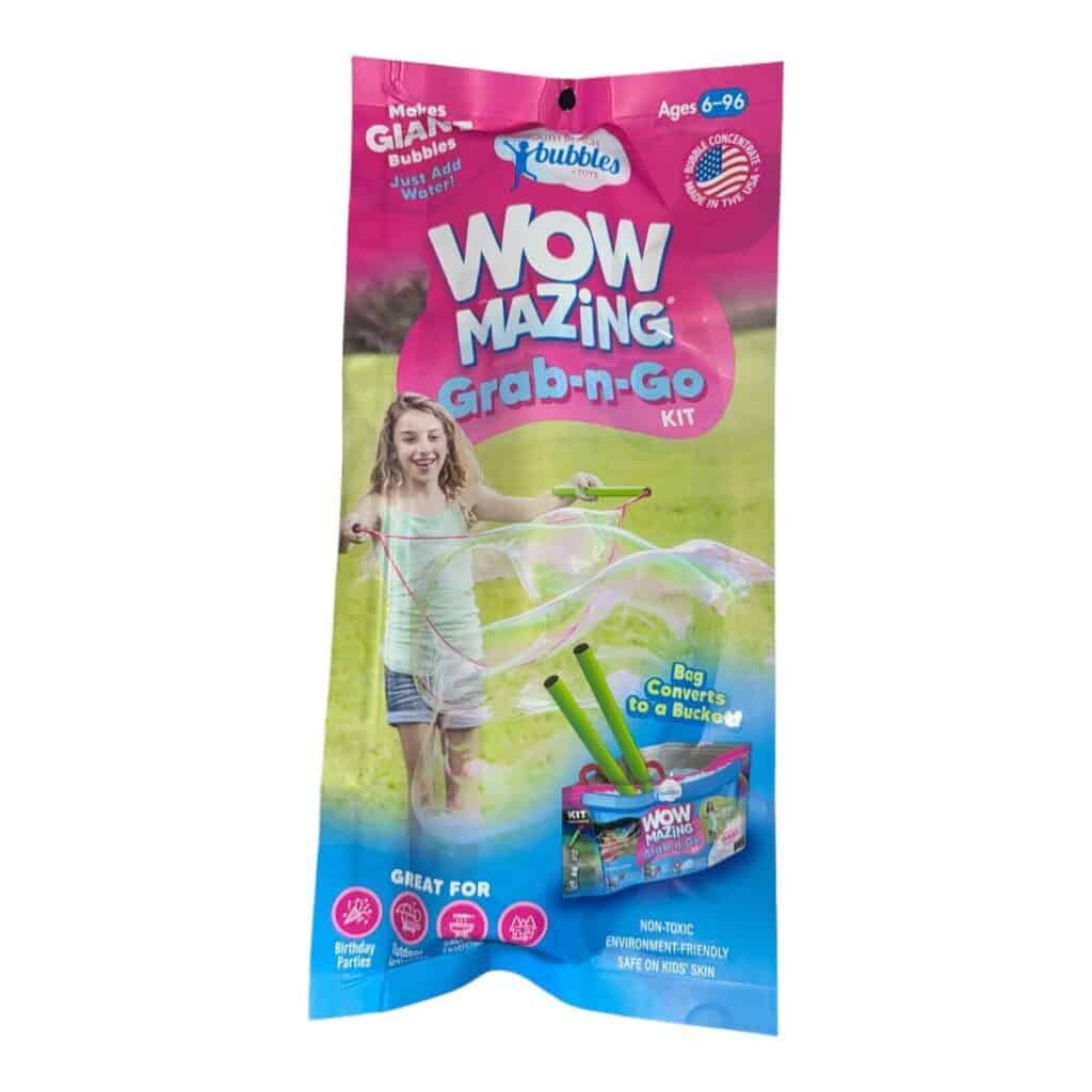 Wowmazing bubble kit packaging front view.