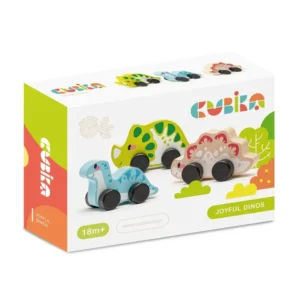 Cubika Joyful Dinos toy packaging with dinosaurs