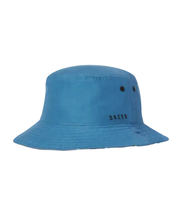 Blue bucket hat with 'DOZER' text