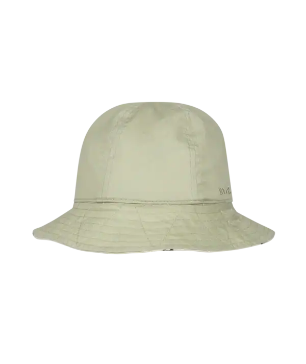 Beige bucket hat with stitched design