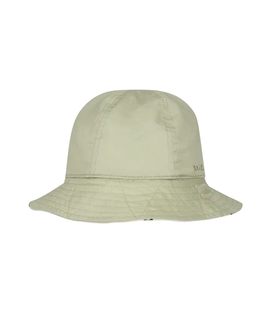 Beige bucket hat with stitched design