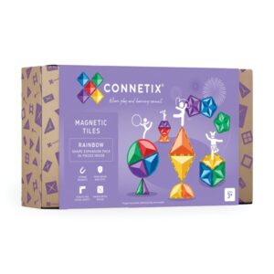 Connetix magnetic tiles, rainbow shape pack, 36 pieces.
