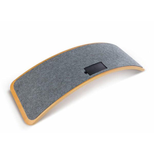 Curved acoustic panel with wooden edges