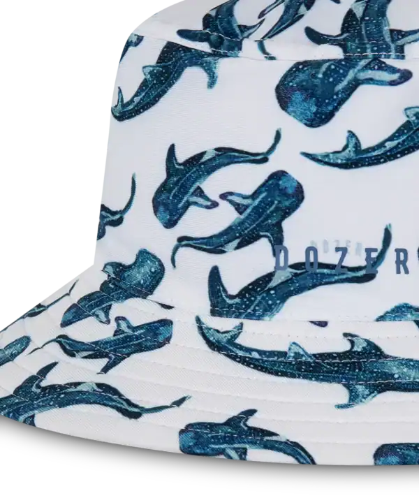 Whale shark pattern bucket hat, white background