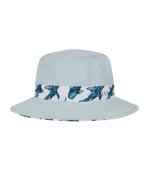 Light blue bucket hat with whale shark pattern