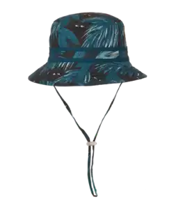 Blue tropical bucket hat with strap