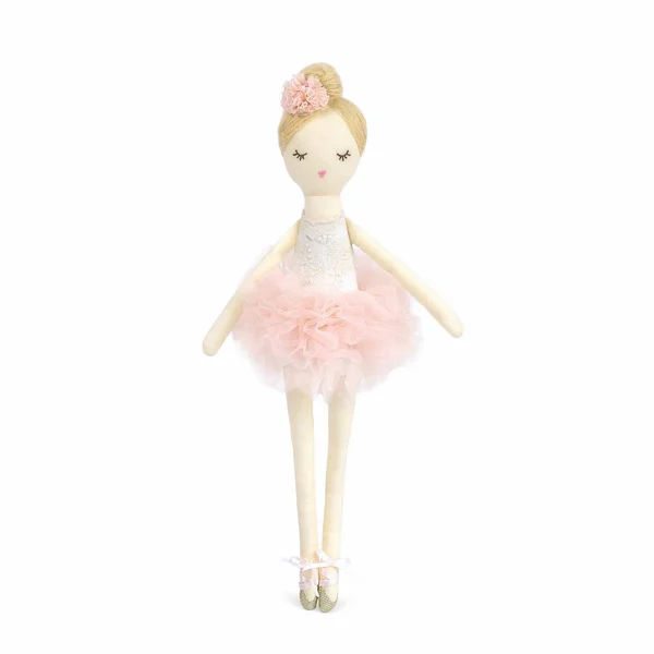 Ballerina doll in pink tutu outfit.