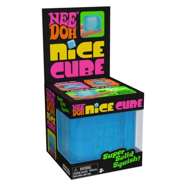 Nee Doh Nice Cube squishy toy, boxed product.