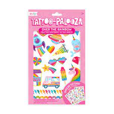 Colorful temporary tattoos with rainbow designs