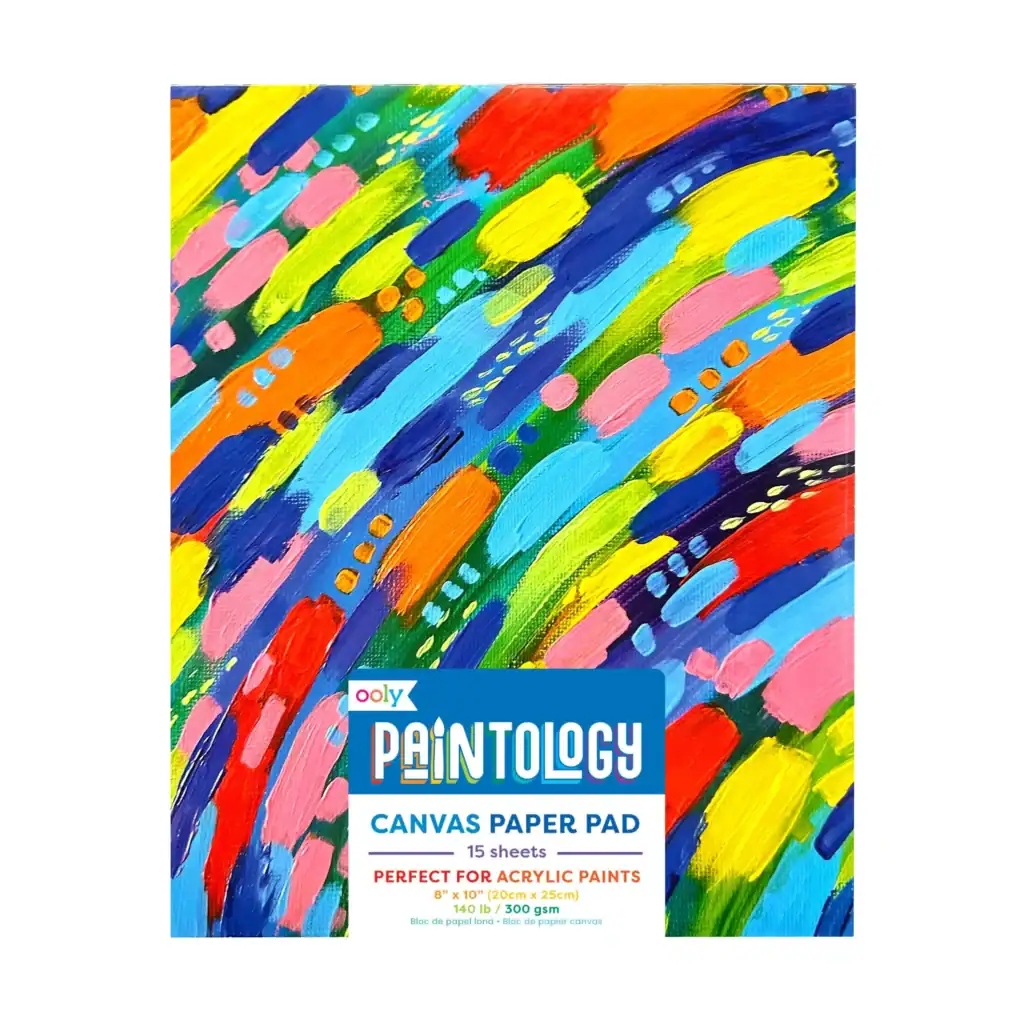 Colorful canvas paper pad for acrylic paints
