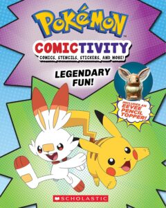 Pokémon activity book with stickers and Eevee topper.