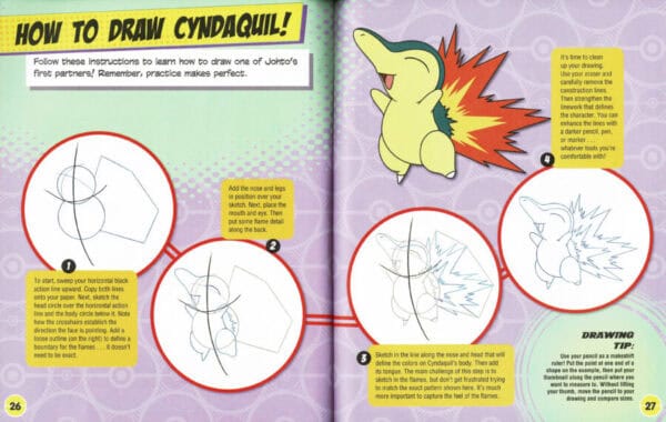 How to draw Cyndaquil step-by-step guide.