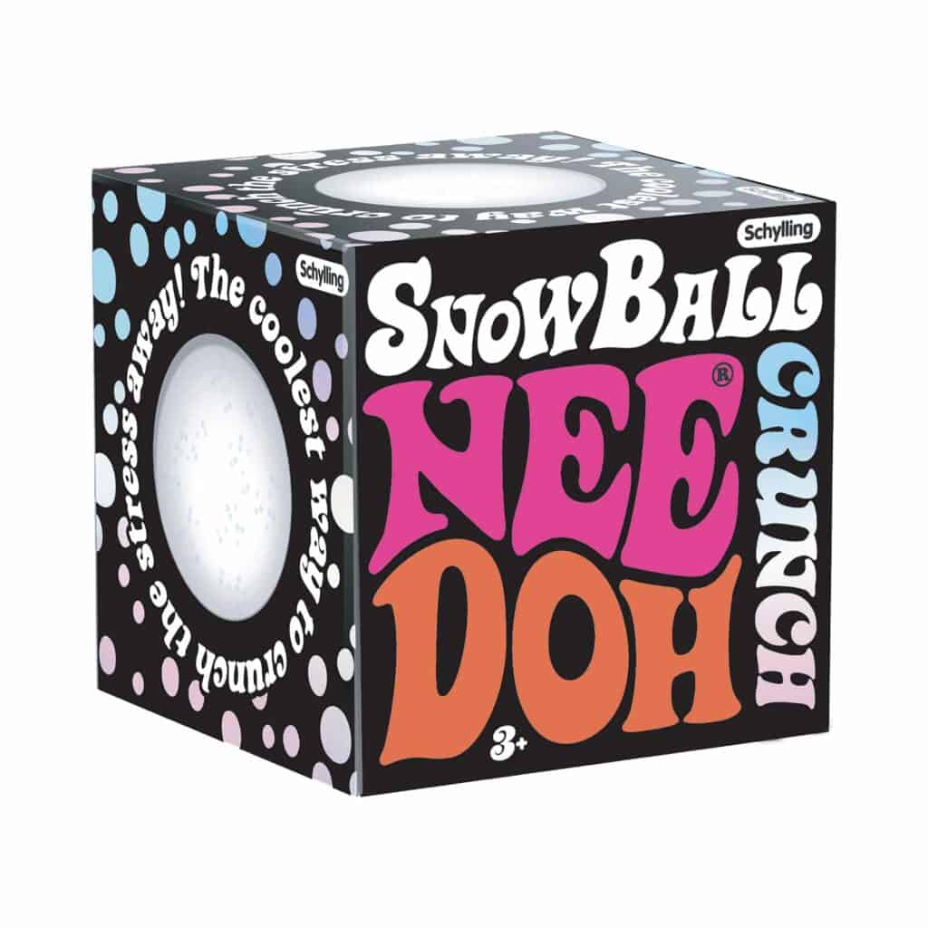 Schylling Snowball Nee Doh stress ball packaging.